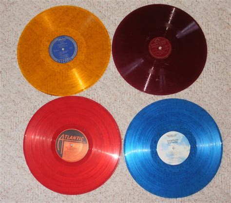 Lot Of 4 Color Vinyl Record Albums For Decorating Or Craft