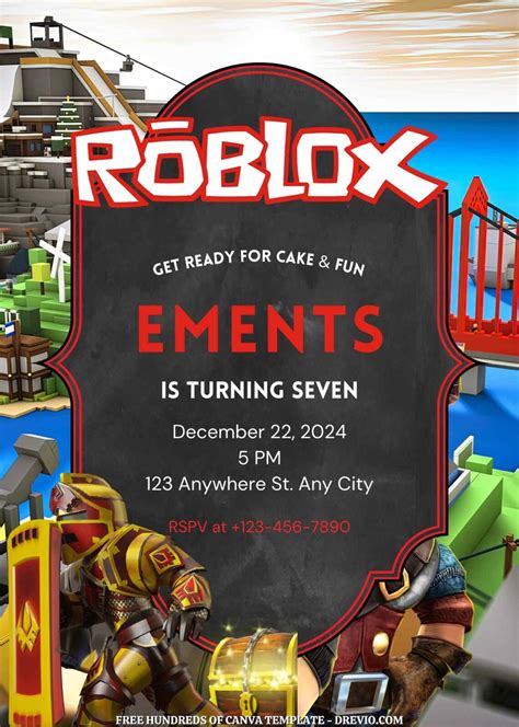 22 Roblox Canva Birthday Invitation Templates Download Hundreds Free