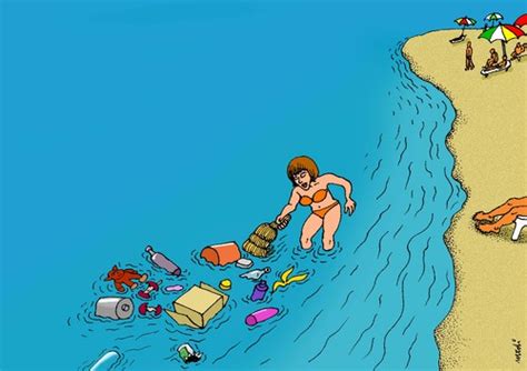 Cleaning The Sea By Medi Belortaja Nature Cartoon Toonpool
