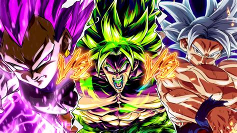 Ultra Instinct Goku Vs Ultra Ego Vegeta Vs Broly Full Power Ultimate
