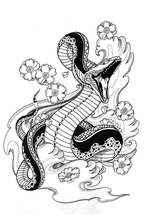Find the perfect snake flower stock photo. 42+ Japanese Snake Tattoos Collection