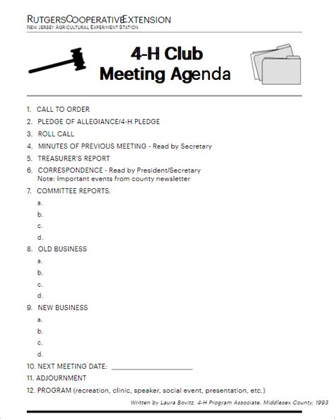 10 Free Club Meeting Agenda Templates Excel Word Formats