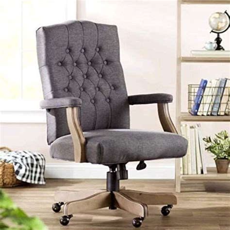 Highest Rated Office Chair, Slate Gray Swivel Cushion Chair for Men and