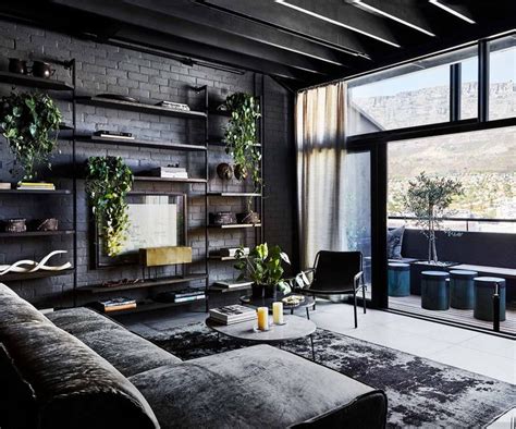 An Industrial Style Apartment With A Dark And Moody Monochrome Palette Homes To Love Brick