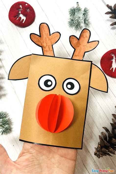 Build A Reindeer Puppet Template Easy Peasy And Fun