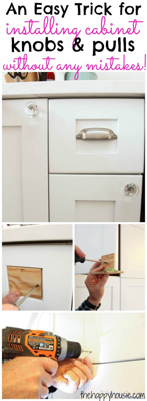 Once everything looks evenly coated, let the paint dry at least 24 hours. How to Install Cabinet Knobs with a Template {a trick for ...