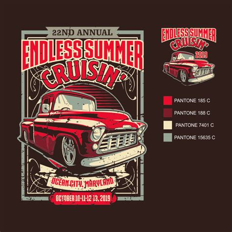 Designs Endless Summer 2019 Classic Car Show 4 5 Color T Shirt T Shirt Contest