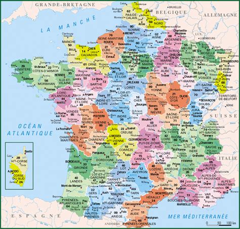 La carte de france avec tout les departement. Carte De La France Avec Les Villes Et Departements ...