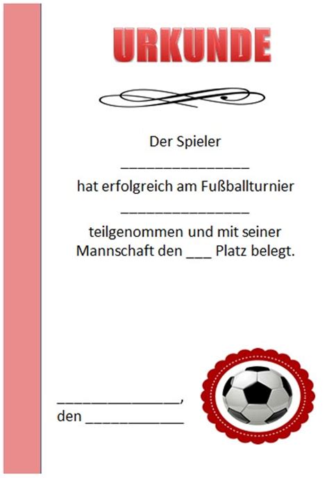 Kindergeburtstagskarten zum ausdrucken fußball / kindergeburtstagskarten gestalten und drucken : Urkunde zum Fußball zum Ausdrucken