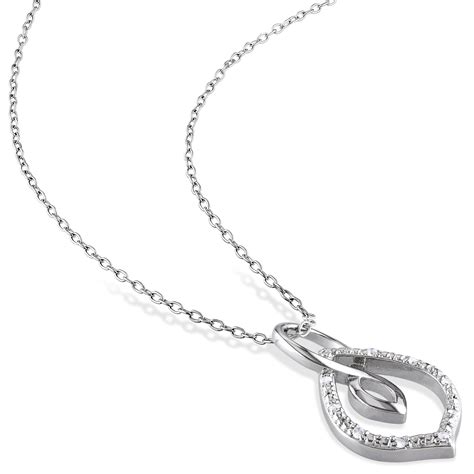 Sterling Silver Diamond Accent Pendant Necklace Ebay