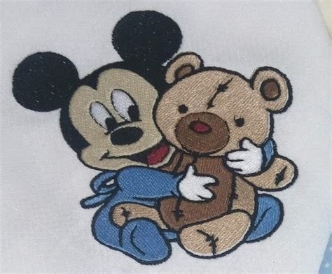 Baby Mickey Mouse Teddy Bear Embroidery Machine Design Etsy