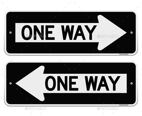 One Way Sign By Zager Classic American Black Roadsign Pointing Left And