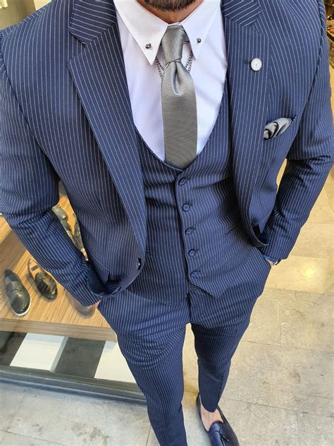 buy navy blue slim fit pinstripe suit by with free shipping pinstripe suit suits