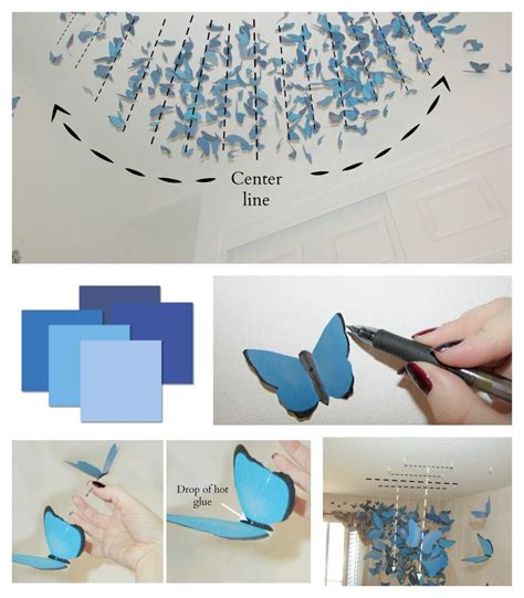 There are no nails in the walls. Butterflies hanging from ceiling | Diy ceiling, Crafts ...