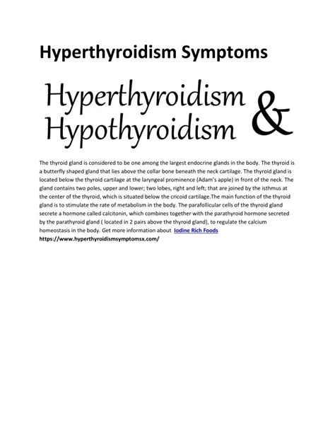 Ppt Hyperthyroid Symptoms Powerpoint Presentation Free Download Id