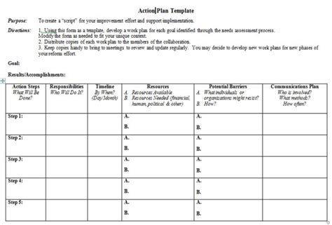 3 Word And Excel Action Plan Templates Excel Word Pdf