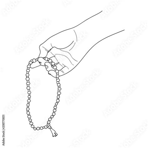 Prayer Beads In A Hand Counting In Tasbih Japa Mala Meditation