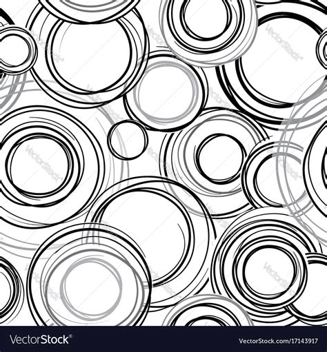 Abstract Circle Line Geometric Seamless Pattern Vector Image