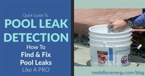 How To Find Fix Pool Leaks Pool Leak Detection Medallion Energy