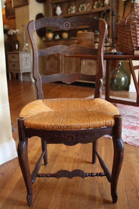 This pair of sad chairs were in need of a makeover, badly. Set of Six French Oak Kitchen Dining Country Chairs with ...