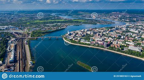 Irkutsk City View Panorama Angara Stock Image Image Of Bridge Aerial