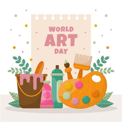 Ilustración Plana Del Día Mundial Del Arte Vector Premium
