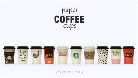 Paper Coffee Cups The Sims 4 One Billion Pixels