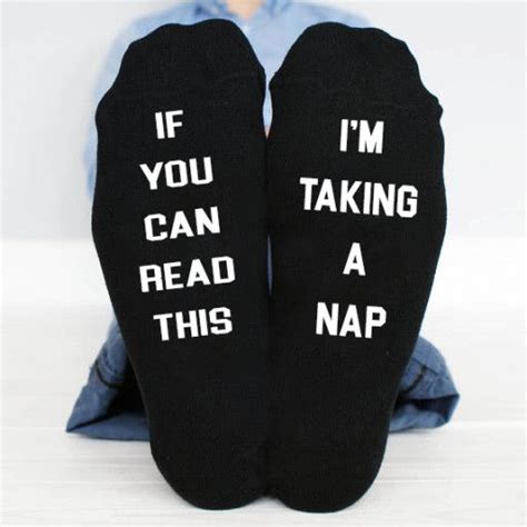 If You Can Read This Im Taking A Nap Funny Socks Cotton Rich Socks