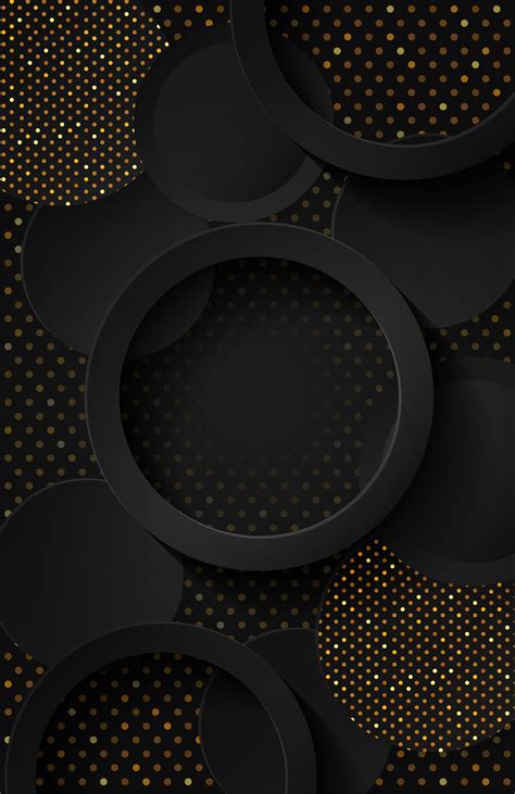 Black And Gold Overlap Circles Background 682229 Vector Art At Vecteezy