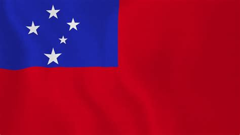 Flying Flag Of Samoa Looped Stock Footage Video 730504 Shutterstock