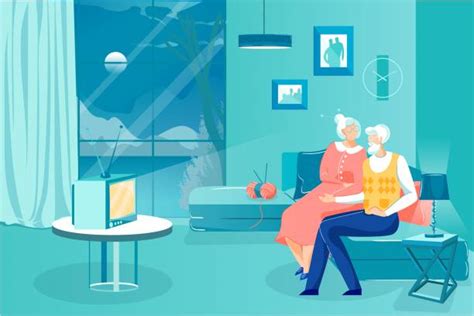 Old People Watching Tv Illustrations Royalty Free Vector Graphics