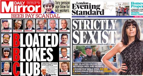 Strictly Sexist How The Uk Newspapers Reacted To The Big Bbc Pay Reveal
