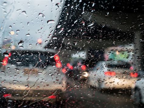 Premium Photo Traffic In Rainy Day With Road View Through Car Window