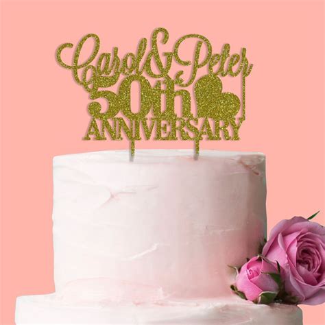 Personalised Anniversary Cake Topper 50th Wedding Anniversary Favors