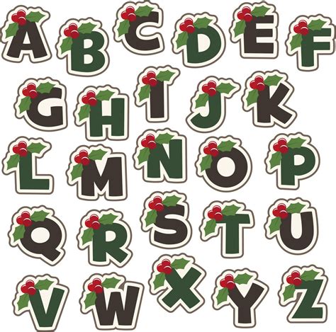 Christmas Holly Berry Alphabet | Christmas alphabet, Christmas fonts alphabet, Monogram alphabet