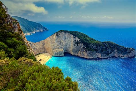 Images Greece Zakynthos Sea Crag Nature Coast From Above