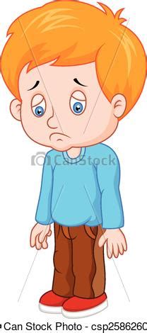 Il y a mille et une raison d'être triste. Vector Clipart of Cartoon sad boy - Vector illustration of ...