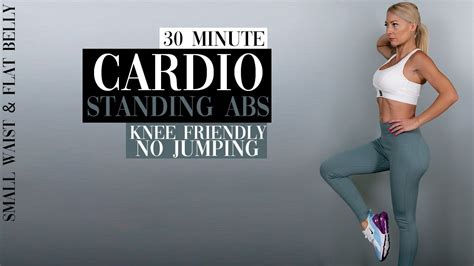 MIN STANDING ABS CARDIO FOR SMALL WAIST FLAT BELLY KNEE FRIENDLY NO JUMPING YouTube