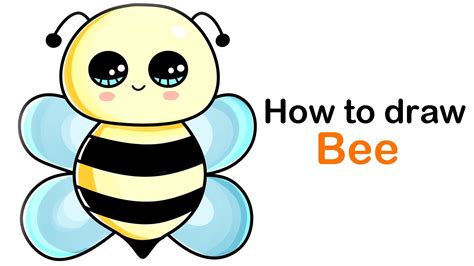 How To Draw A Cute Honey Bee Easy Step By Step Youtube