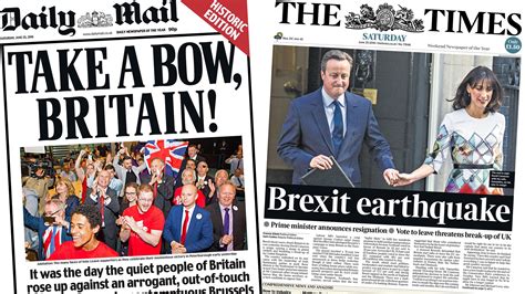 Newspaper headlines: 'New Britain' and Brexit 'earthquake'