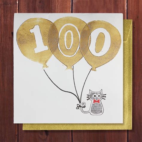 100th Birthday Card Birthday Card 100 Years Age Special Etsy Uk
