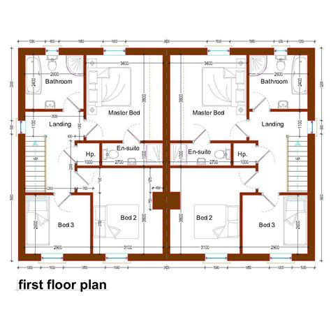 Simple Bedroom Semi Detached House Plans Jhmrad 113023