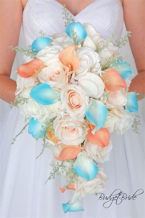 Davids Bridal Bellini Wedding Flowers Turquoise Wedding Bouquets