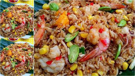 Nasi merupakan makanan pokok masyarakat indonesia hampir setiap hari pasti anda makan menggunakan nasi. Resep Nasi Goreng Seafood Gurih Dan Lezat