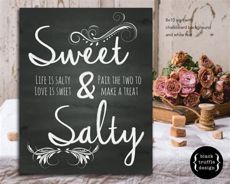 Sweet And Salty Chalkboard Sign With Script Font And
