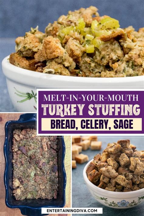Old Fashioned Bread Celery And Sage Turkey Stuffing Or Dressing