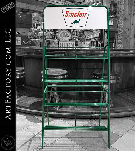 Sinclair Oil Can Rack Vintage Collectible Gas Station Display