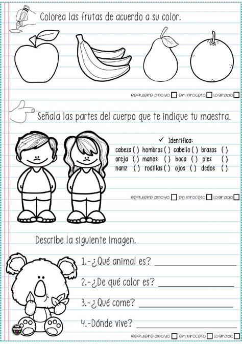 Examen De EvaluaciÓn Para Preescolar Imagenes Educativas