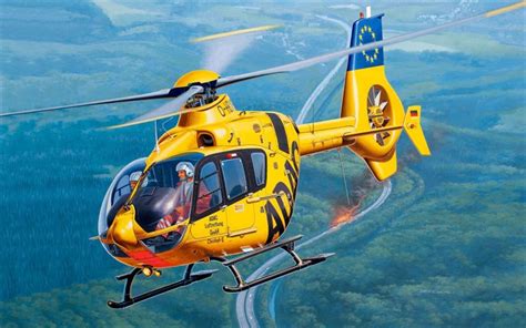 Download Wallpapers Eurocopter Ec135 Adac Rescue Helicopter Light