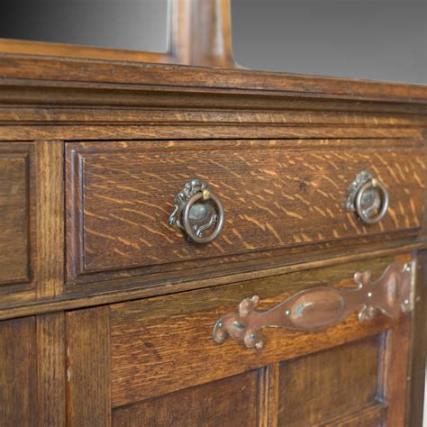 Antique Sideboard English Oak Arts And Crafts Cabinet Liberty Taste